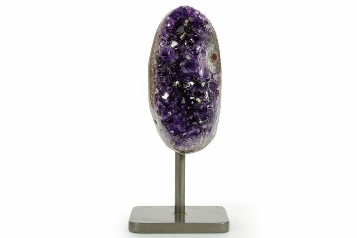 Dark Purple Amethyst Geode On Metal Stand - Uruguay #364455